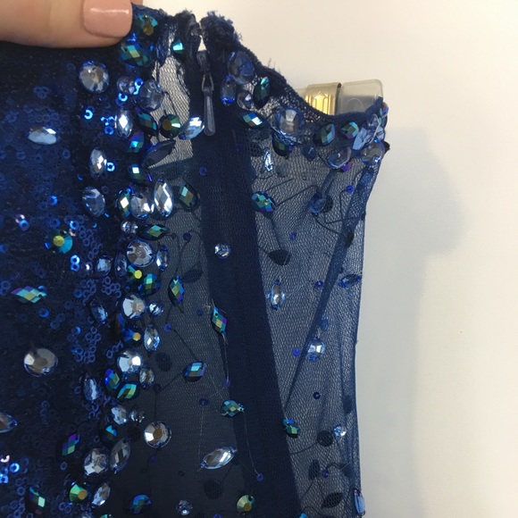 Jump Apparel Sequin Blue Prom Dress - Picture 3 of 8